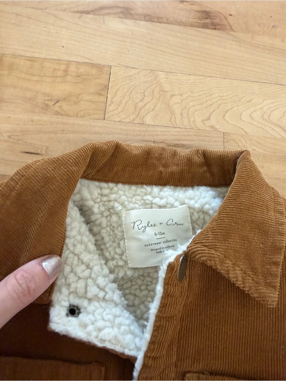 Rylee + Cru Corduroy Sherpa Lined Baby Jumpsuit 6-12 months